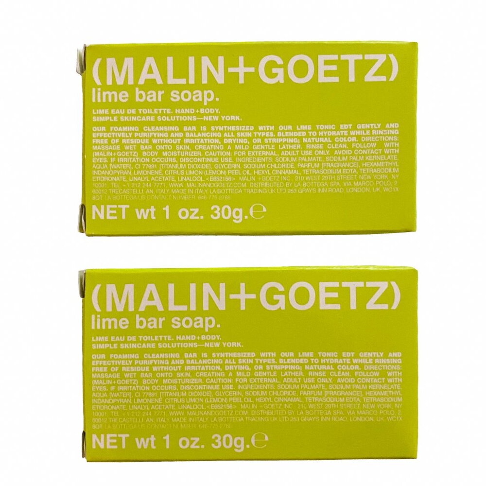 Lot of 2 TRAVEL SIZE MALIN+GOETZ Lime Bar Soap